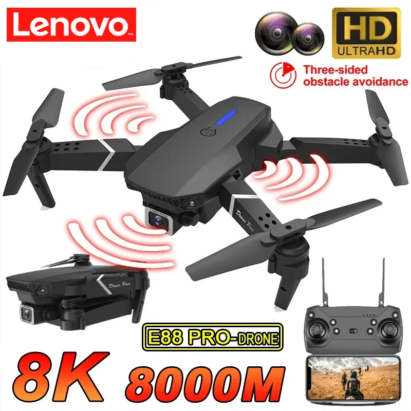 Lenovo E88 Pro Drone 5G 8K FPV With Wide Angle HD Camera Obstacle Avoidance Height Hold RC Foldable Drone for Adult Child Toys