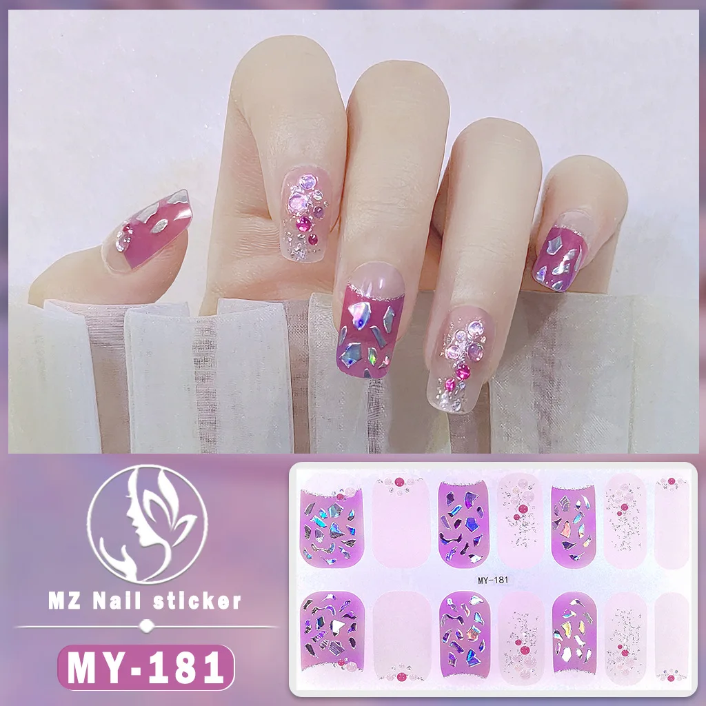 MEBIS Nail Stickers Nobake Gel 5D Nail Sticker Full Sticker Nail Sticker Japan And Korea Waterproof Imitation Diamond