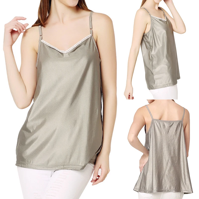 Silver Radiation Protection Tops V-neck Camis Vest Maternity Clothes Anti-radiation Sling Silver Fiber Inner Wear Clothes