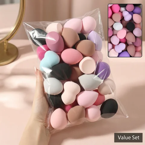 Sponge Beauty Medium Size Beauty Sponge 6/12/24/36/60 Pieces, Random Color and Shape, Foundation Mixing Beauty Sponge, Liquid, Cream and Powde