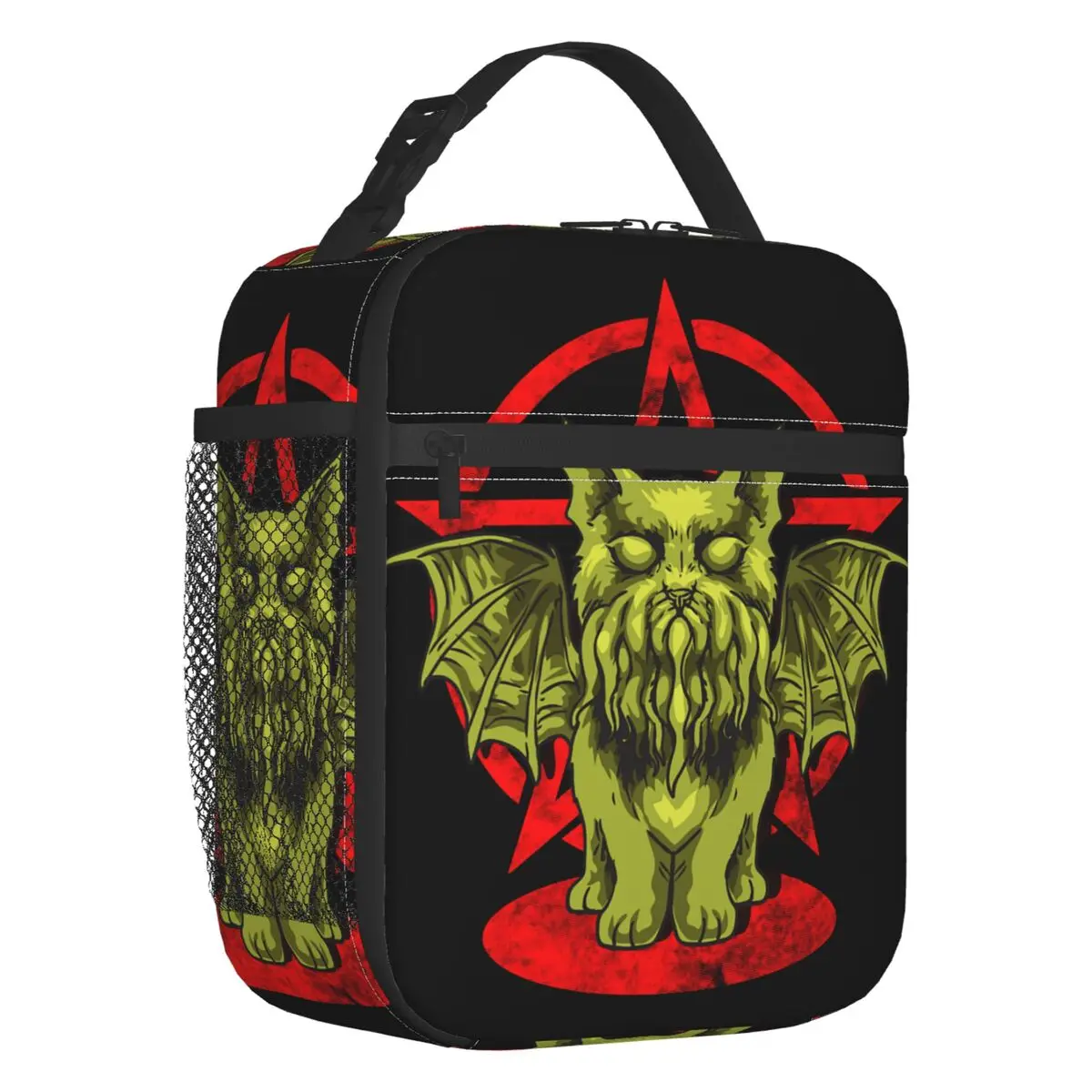 

Funny Satanic Cathulhu Cat Cthulhu Portable Lunch Box Women Multifunction Cooler Thermal Food Insulated Lunch Bag Office Work