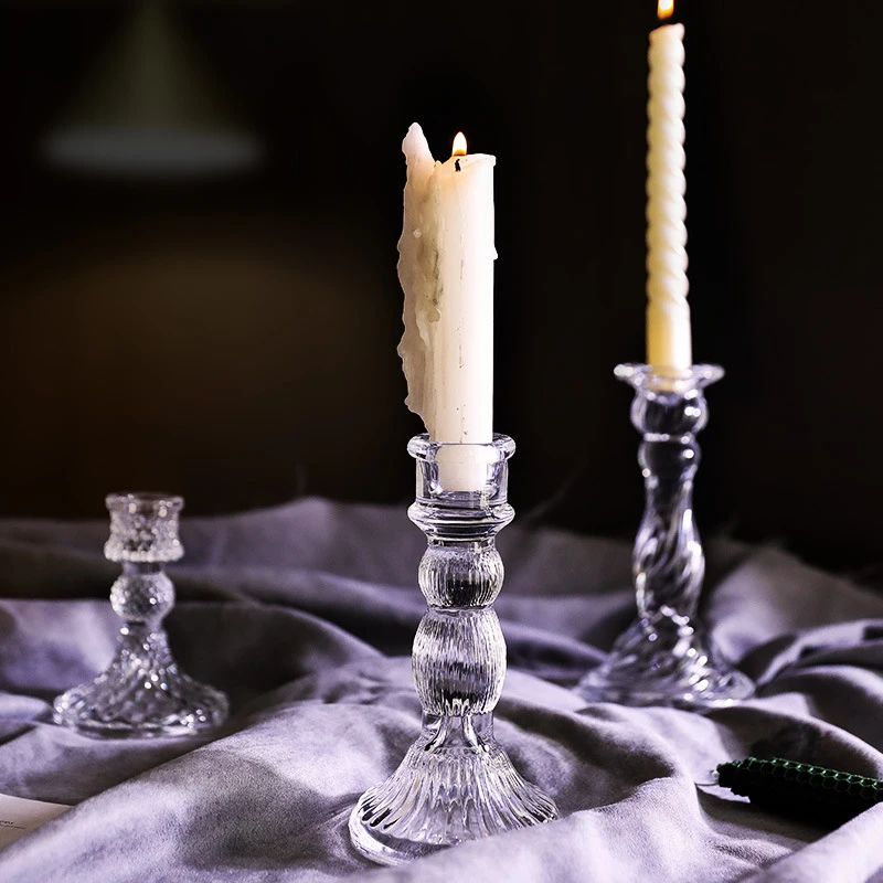 

1pcs Simple Style Candlestick Home Decorative Candle Holder Romantic Wedding Centerpieces for Tables Glass Containers for Candle