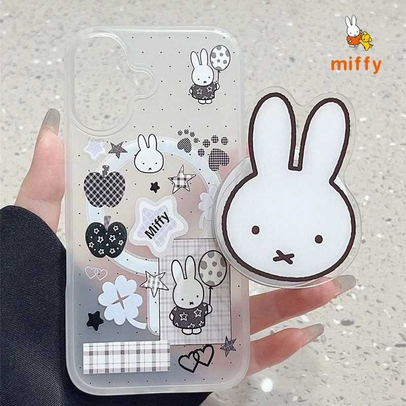 

Simplicity Miffy Phone Shell Suitable for Iphone 16 15 14 13 Anti Drop Phone Case Cartoon Creative Holder Anime Accessories Gift