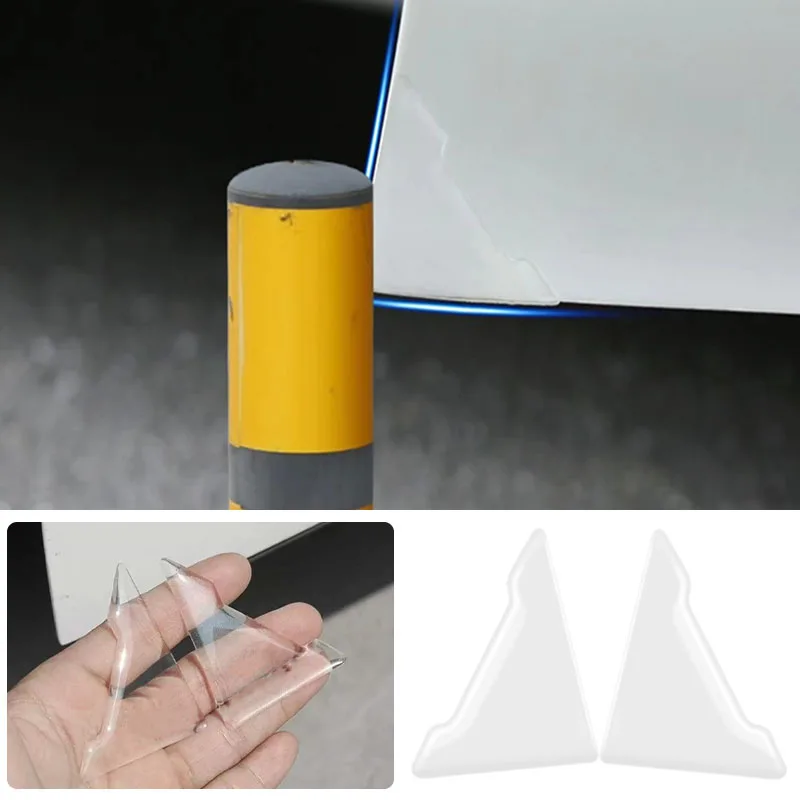 2pcs Universal Car Door Corner Anti-collision Covers Transparent Silicone Protector Anti-Scratch Crash Protection Auto Care