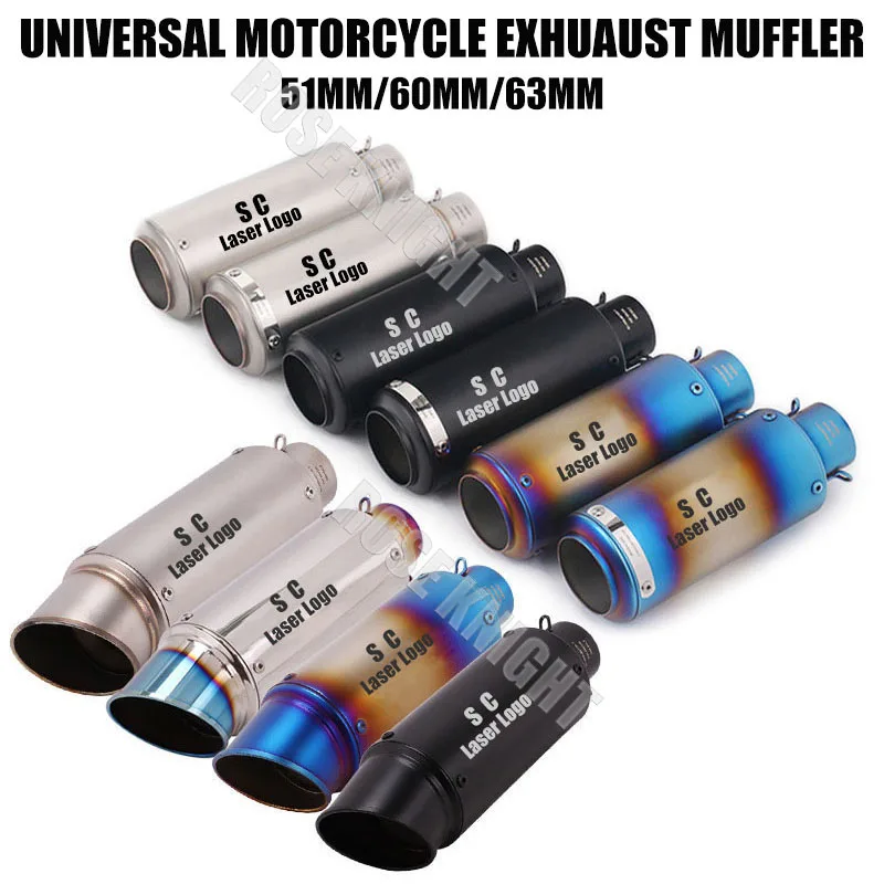 

Universal 51mm 60mm 63mm SC Motorcycle Exhaust Muffler Escape for GP-project Racing Motorcycle Exhaust Pipe Modified Accessories