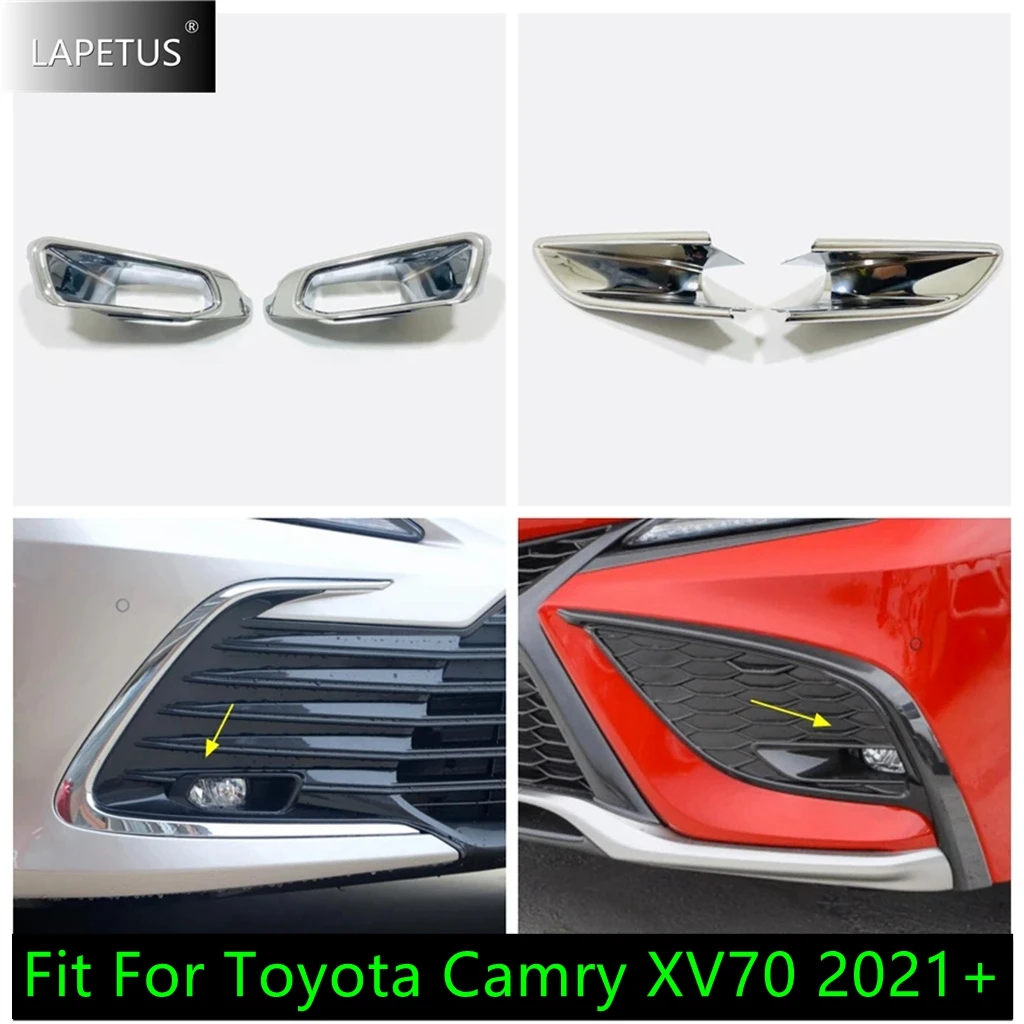 

Front Bumper Fog Lights Lamps Frame Decoration Cover Trim For Toyota Camry XV70 2021 2022 2023 ABS Chrome Accessories Exterior