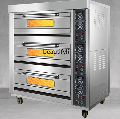 

Electric Oven Commercial Large Capacity Three-layer Six-pan Baked Bread Cake Pizza Multi-function Oven