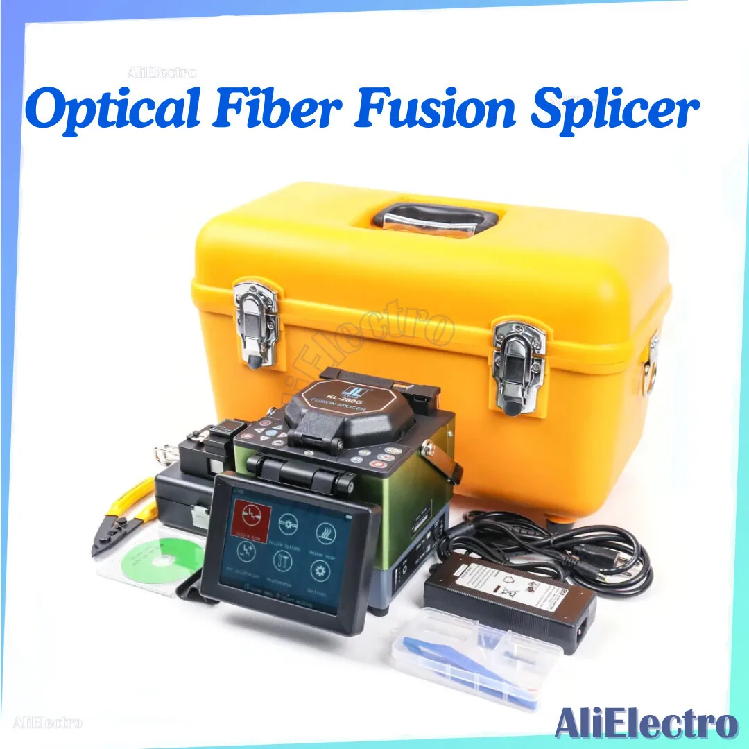 JILONG KL-280G Original Optical Fusion Splicer Kit W/ Fiber Cleaver 5.7 inch color LCD clad display with high resolution