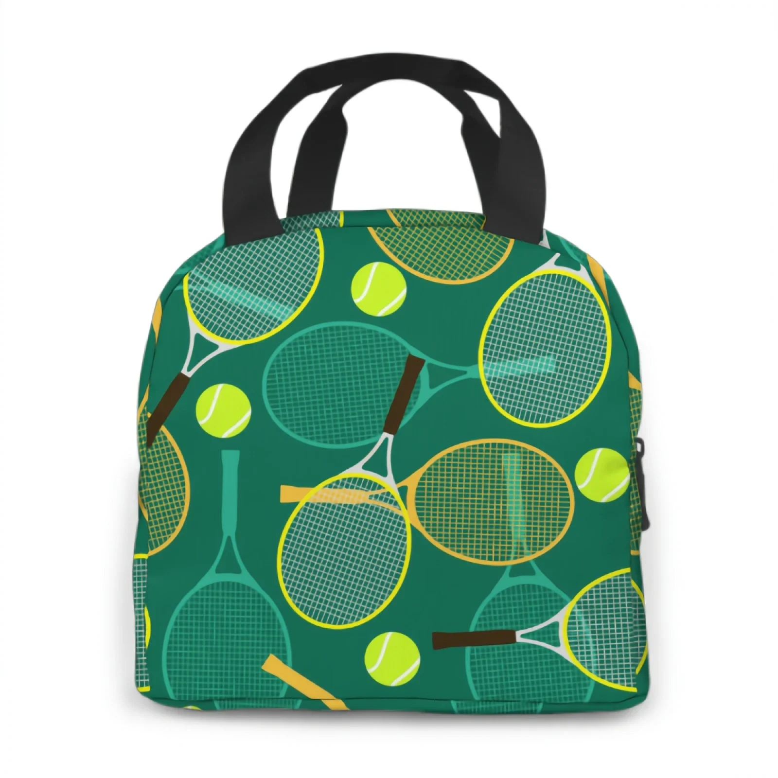 Tennisrackets And Tennis Lunch Bag Adult Tote Bag Reusable Lunch Box Container For Women Men School Office Work