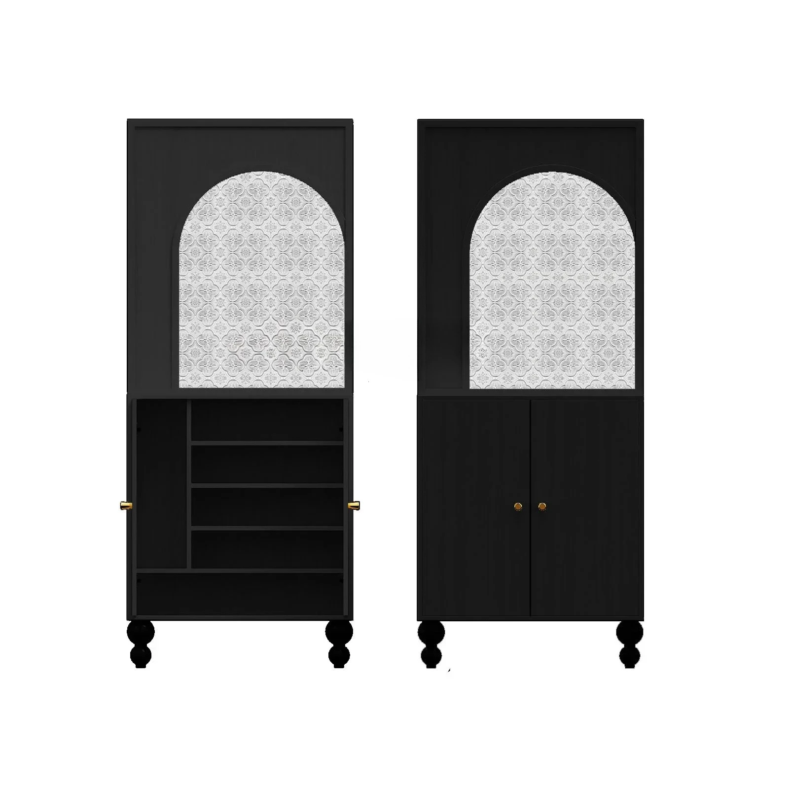 

A15 Retro Begonia Glass Locker Household Entrance Cabinet Covering Solid Wood Subareas Screens Side Cabinet Household Shoe Cabin