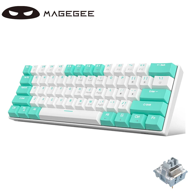 60% Mechanical Gaming Keyboard with Silencing Plate,STAR61 Ⅱ Compact Gaming Keyboard with Ivory White Switches, Detachable Type-