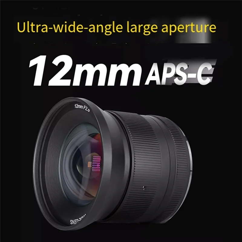 

Рамка объектива камеры MF 12 мм F2.8 Mark II для датчика APS-C 100 ° Сверхширокоугольный фильтр Prime 67 мм