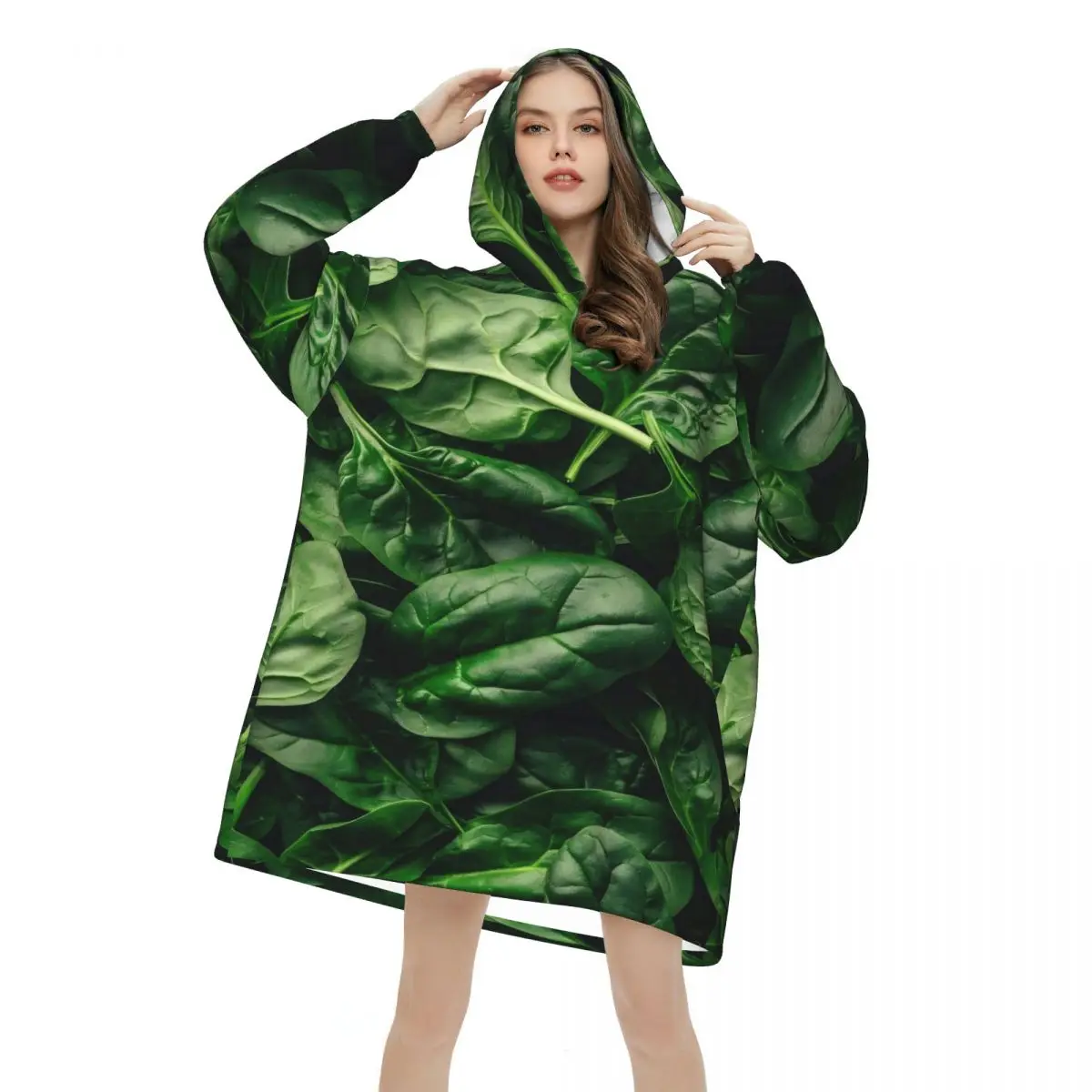 Cabbage Wearable Blanket Hoodie for Women Men Warm Cozy Oversize Blanket Sweatshirt Thick Fleece Hooded Blanket with Pocket