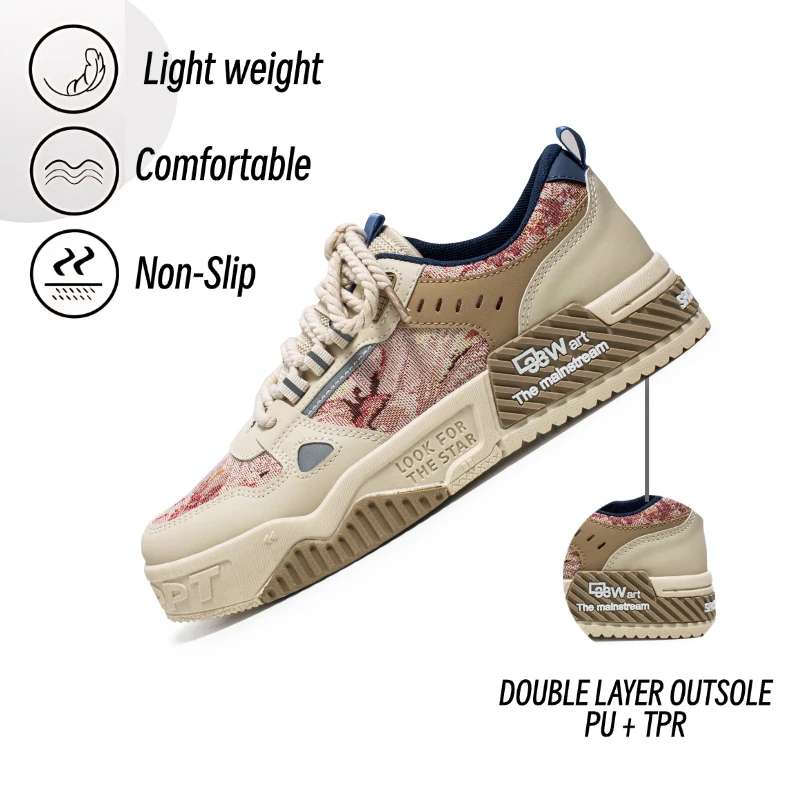 Fipatbu-zapatos de skate para hombre, zapatillas de lona con plataforma inferior gruesa, cómodas, transpirables, vulcanizadas, informales