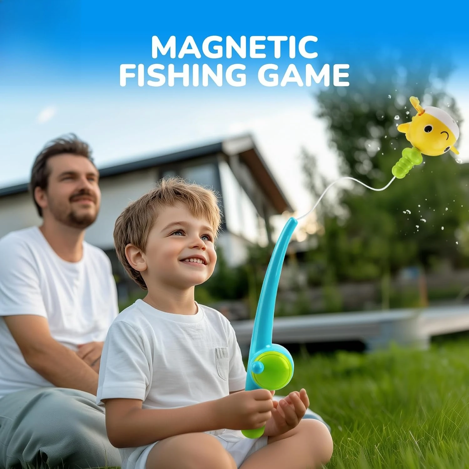 Fun Baby Bath Toy Set, Magnetic Fishing Game & Wind-up Water Toys, Interactive Bathtub Pool Playset for Toddlers 1-3, Nice Gift