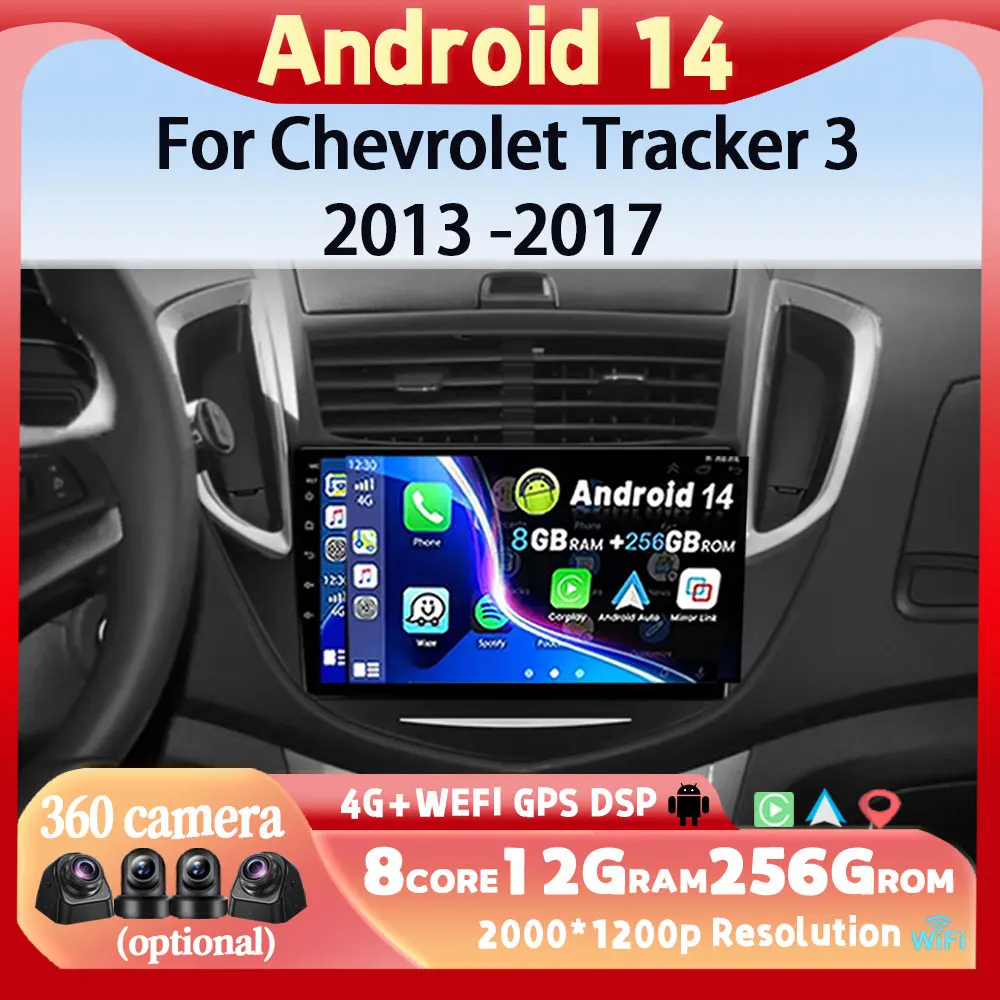 Androd 14 para Chevrolet Tracker 3 TRAX 2013 - 2015 Auto Carplay Bluetooth Radio de coche reproductor de vídeo Multimedia navegación GPS
