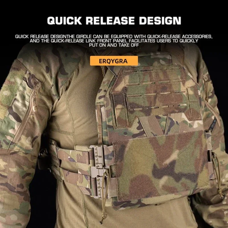 ERQYGRA Tactical Hunting Plate Protective Vest Outdoor CS Game Adjustable Molle System Paintball Accessories Airsoft Equipment