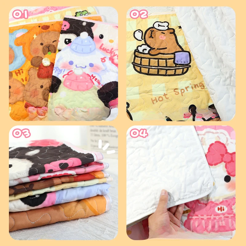 Creative Sanrio Women Bed Pad Cartoon Kuromi Waterproof Menstrual Leakage Pad Small Size Urination Mattress Gift