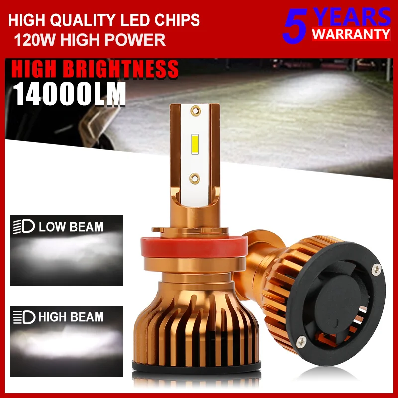 

HAOLIDE H7 LED Headlight Bulb CSP H4 Led Lamp Canbus Headlight Bulb H1 H11 9005 HB3 9006 HB4 14000LM 12V Auto Headlamp Fog Light