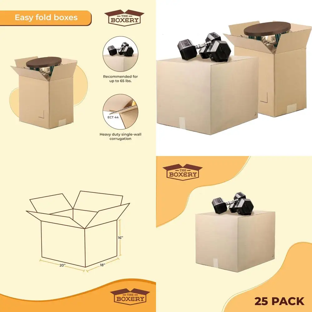 

Набор из 25 коробок 20x18x16 из высокопрочного гофрированного картона ECT44 коричневого цвета для транспортировки, упаковки, хранения и переработки.