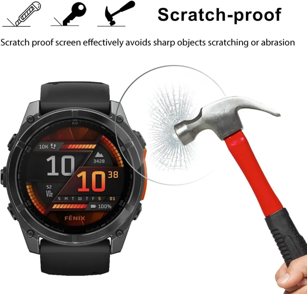 1-5pcs protetor de tela de vidro temperado para Garmin Fenix8 7 6 6S 6X 5S/Vivoactive 3/Forerunner 165 945 955 965 225 255 265S Filme