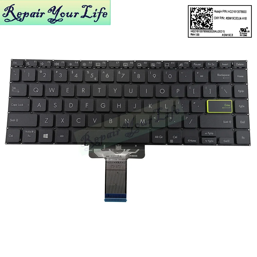 TP420 UI US English Keyboard For Asus VivoBook Flip 14 TM420 TP420UA TP420IA TP420LA USA Laptop Keyboards HQ21013078000 New