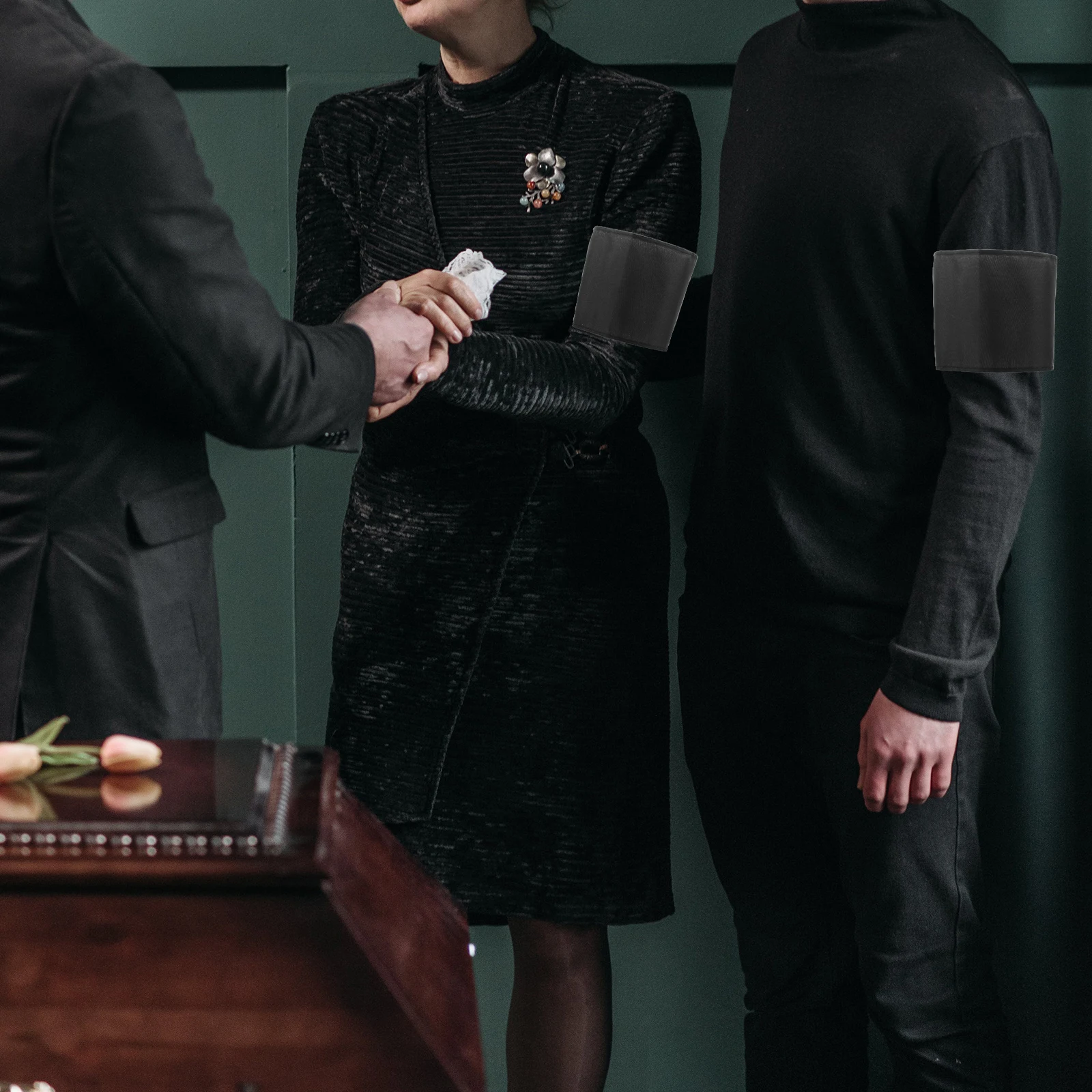 

20Pcs Memorial Funeral Armbands Black Mourning Arm Band Funeral Supplies Mourning Events Police for A Memorial Service