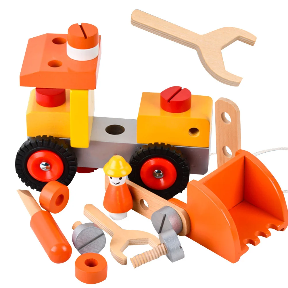 Kit escavatore in legno Costruzione educativa per bambini Pregevole fattura Coordinazione occhio-mano Apprendimento cognitivo assemblato