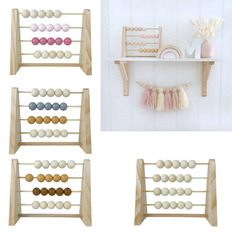 Perline legno Abaco Baby Kids Conteggio artigianale Apprendimento precoce Giocattoli educativi Nursery Baby Room Decorazione