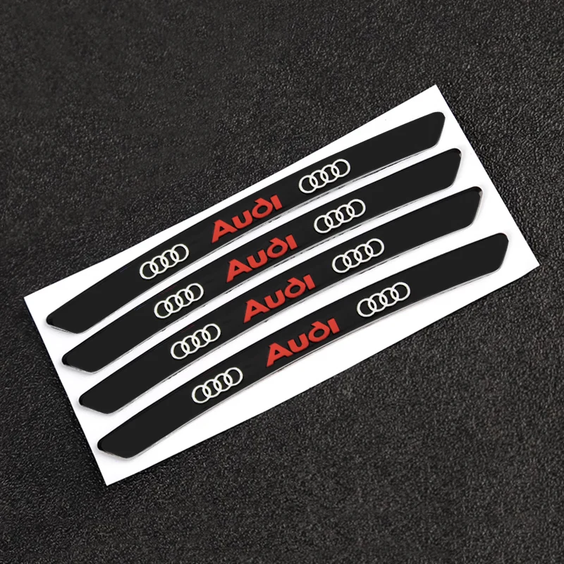 4Pcs Car Wheel Hub Decoration Emblem Badge Stickers For Audi A4 A3 B5 B6 A3 8P 8L 8V A5 A6 C6 C5 A7 A8 Q2 Q3 TT RS3 RS4 Sline TT