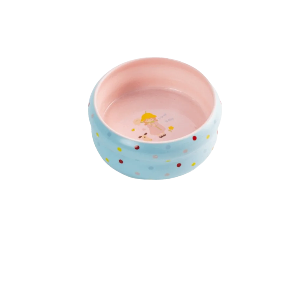 

Easy Clean Wide Mouth Ceramic Cat Bowl Cartoon Heavy Base Pet Food Bowl Anti-Tip Donut Shape Dog Food Bowl Pet Shop
