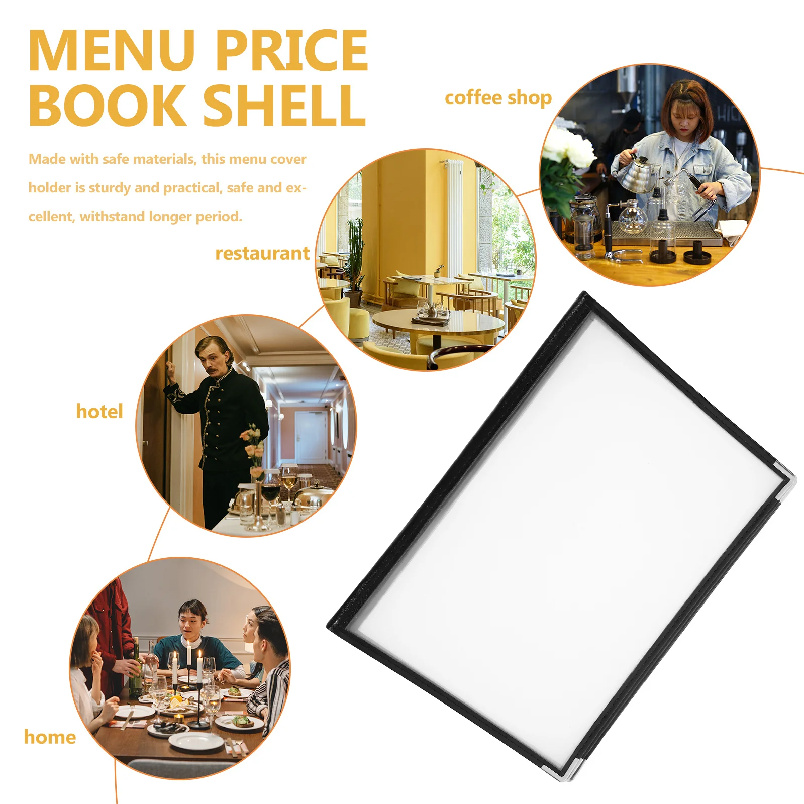 

Держатель для меню ресторана Держатели для коммерческих меню Уникальный дизайн Универсальная прочная тонкая текстура Кафе-бары Дисплей для напитков
