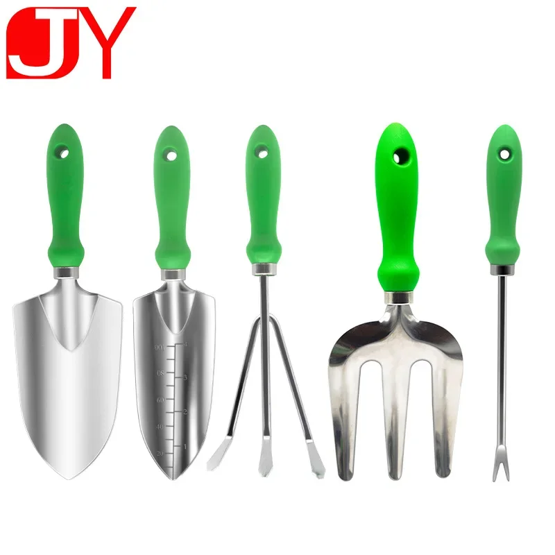 9pcs Set Garden Tools Stainless Steel Pitchfork Scarifying Palladium Thickened  Scissors  Shovel  Supplies