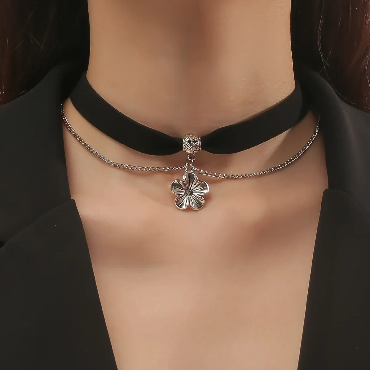 

Punk Style Necklace Black Leather Choker 2024 Chain Collares Necklaces For Women Party Jewelry