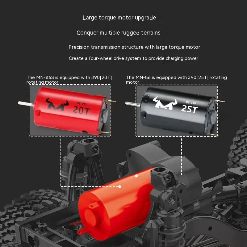 Mn86s Rc samochód skala na cztery koła zdalnie sterowany pojazd terenowy Mn86full 1:12 Model samochodu samochód Rock clawler zdalnie sterowany