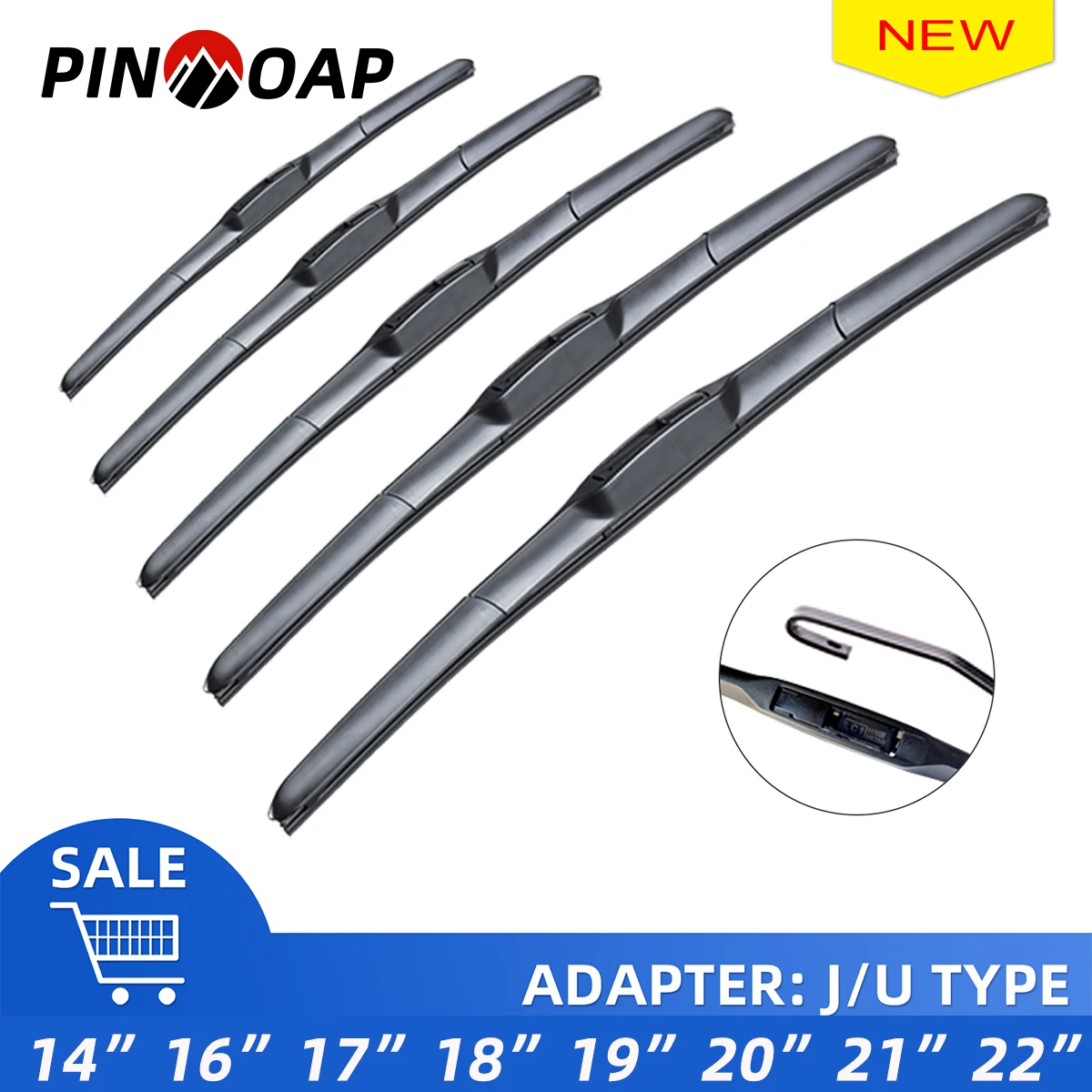

PINMOAP Премиум автомобильный полосовой дворник Высокое качество из натурального каучука Трехступенчатая щетка стеклоочистителя в форме 14 "16"17"18 "19" 20 "21" 22"
