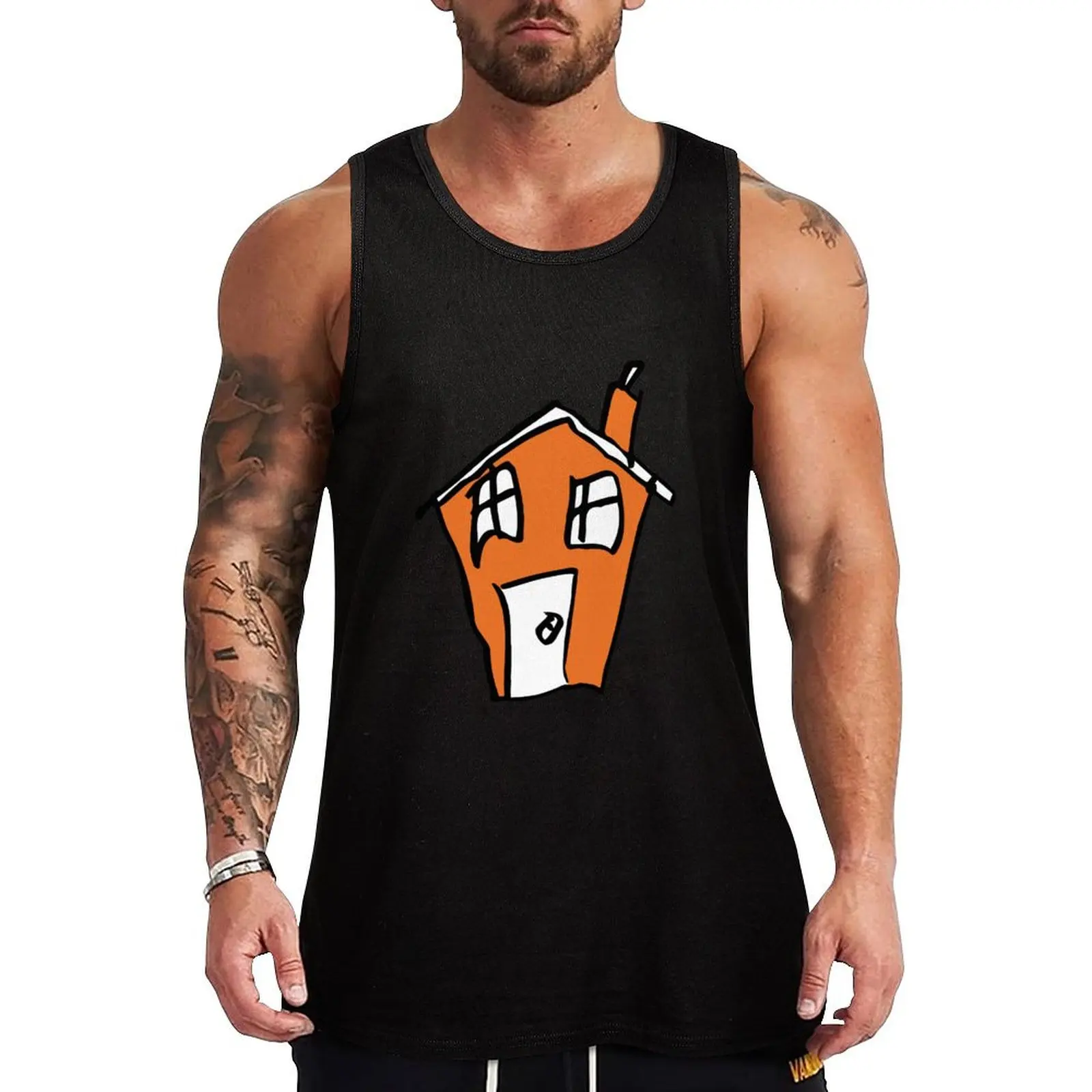 Progress Derby Orange Tank Top Fitness Gym Tank Top Quick Dry Lightweight Shirt