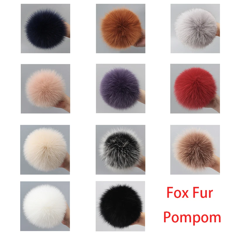 CNTANG 100% Natural Raccoon Fur Pompom For Hats Real Fox Fur Pom Pom Beanies Fur Pompon With Buckle Caps Scarf Accessories DIY