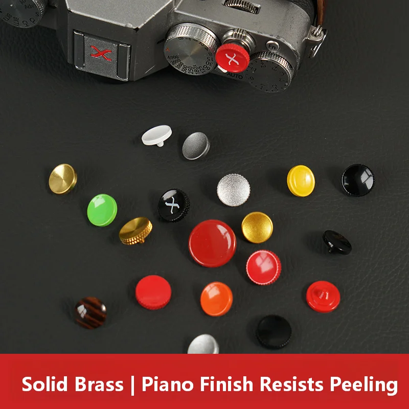 Glossy Brass Concave Shutter Button Piano Paint Soft Press Universal for sony Canon Fujifilm Mirrorless Camera Upgrade Accessory