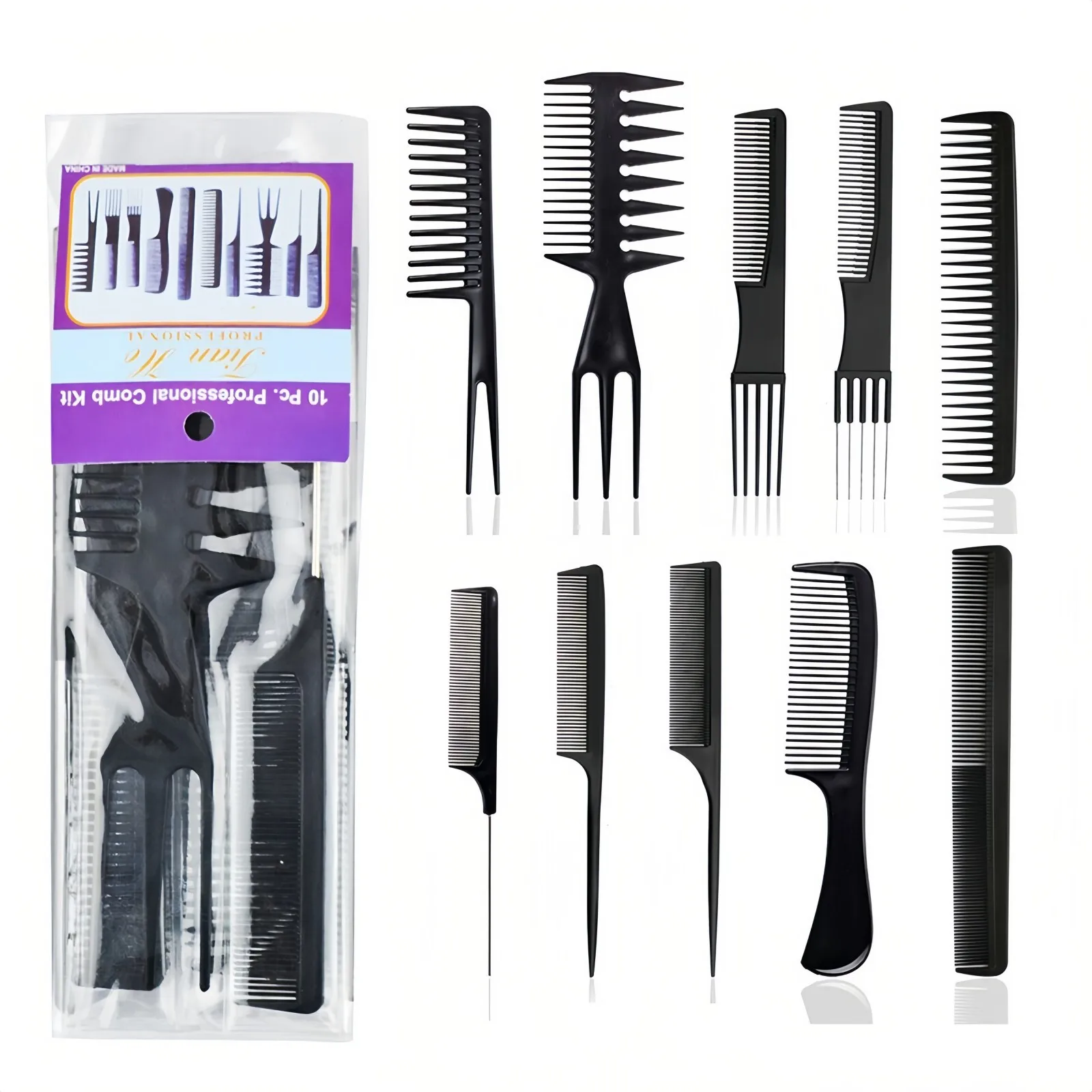 14/15/16 stücke Friseur Werkzeug Set Schwarz Haar Schneiden Cape Haar Hals Kehrmaschine 10 Stücke Friseur Frisur kamm – Detail 2