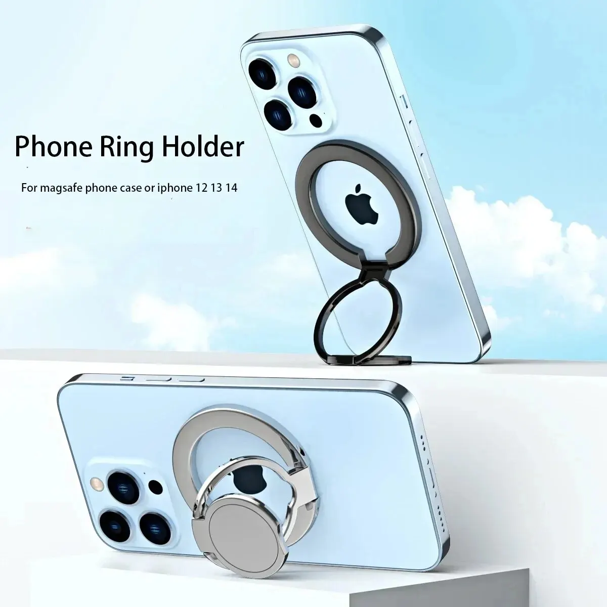 Magnetic Mobile Phone Bracket Ring Car Adjustable For IPhone Series Zinc Alloy Material Ultra Thin Desktop Rotation Portable