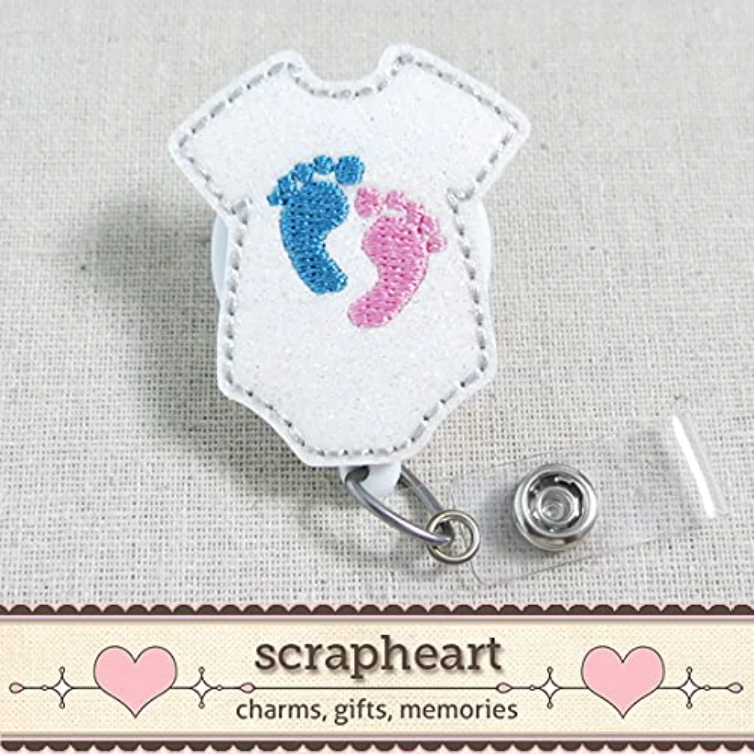 Baby Feet Onesie Badge Reel, OB/ Gift, NICU Nurse Badge Reel, Labor & Delivery Nurse Reel, Baby L&D Nurse Badge Holder, Doctor B