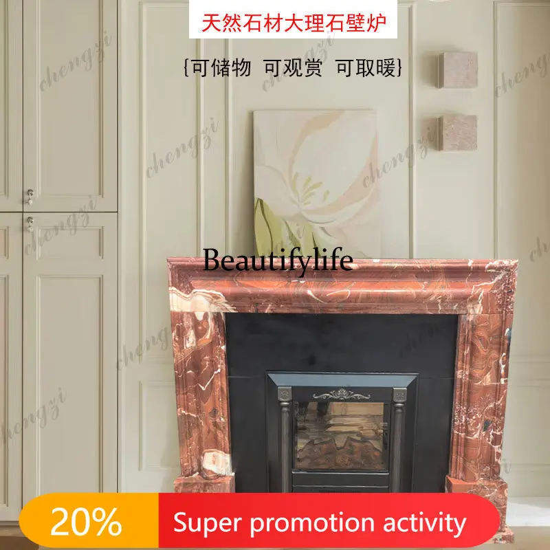 N178 Natural marble fireplace French simple pattern stone carving large white stone fireplace sculpture
