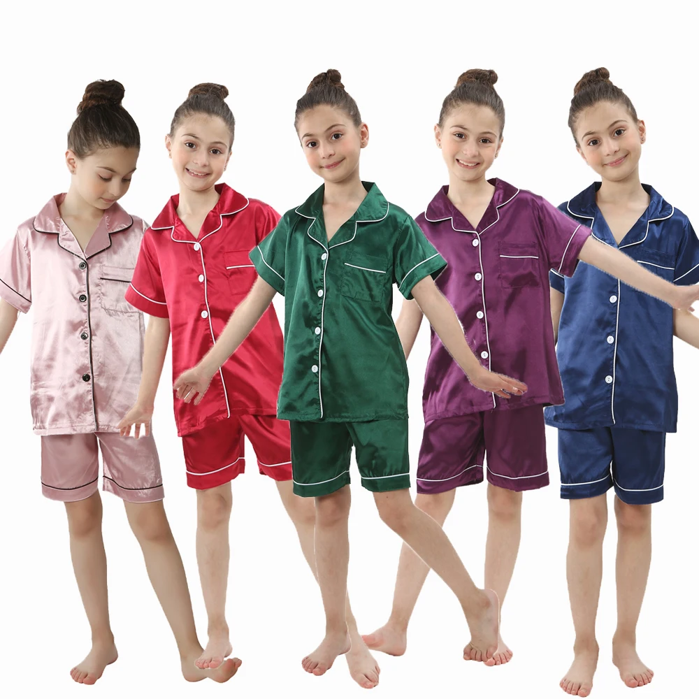 children home clothing teenager loungewear kids nightgown boys girls satin family party pajama sets baby sleepwear pijama