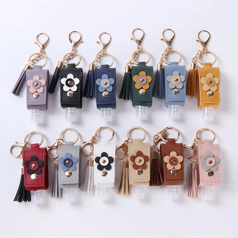 

1Pcs 30ml Mini Reusable Bottle Hand Washing Gel Storage Bottle with Cover Hand Sanitizer Flower Keychain Holder Skin Care Tools