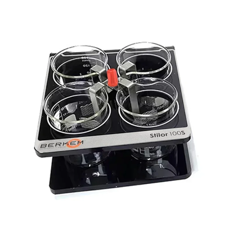 2026/BERKEM STILOR 100S Satellite Unit Small Bath Plating System 4 x 150 ml Glass Beakers with Ti/Pt Anodes For Jewelry Gold Pla