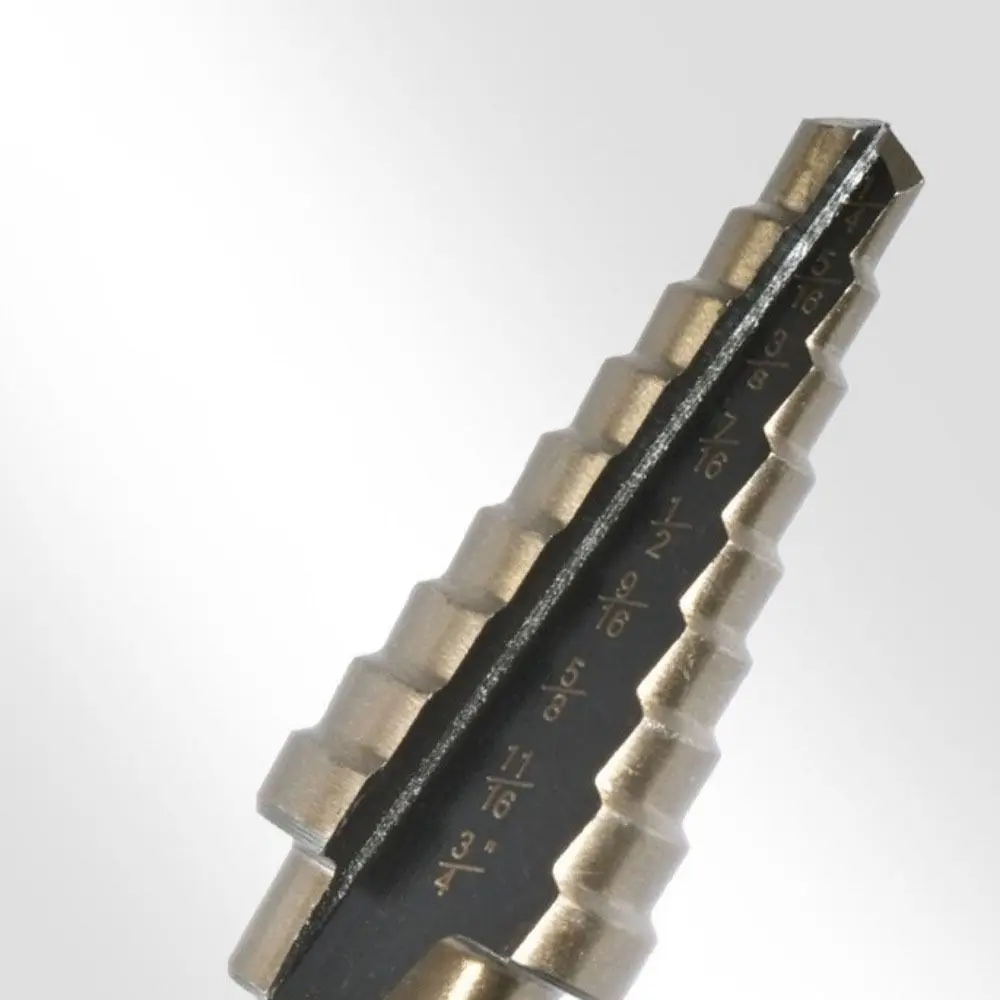 5Pcs 50 Sizes Step Drill Set Cobalt Titanium Triangle Multiple Hole Drill Spiral Conical Carbide Cone Drill Perforator Tool
