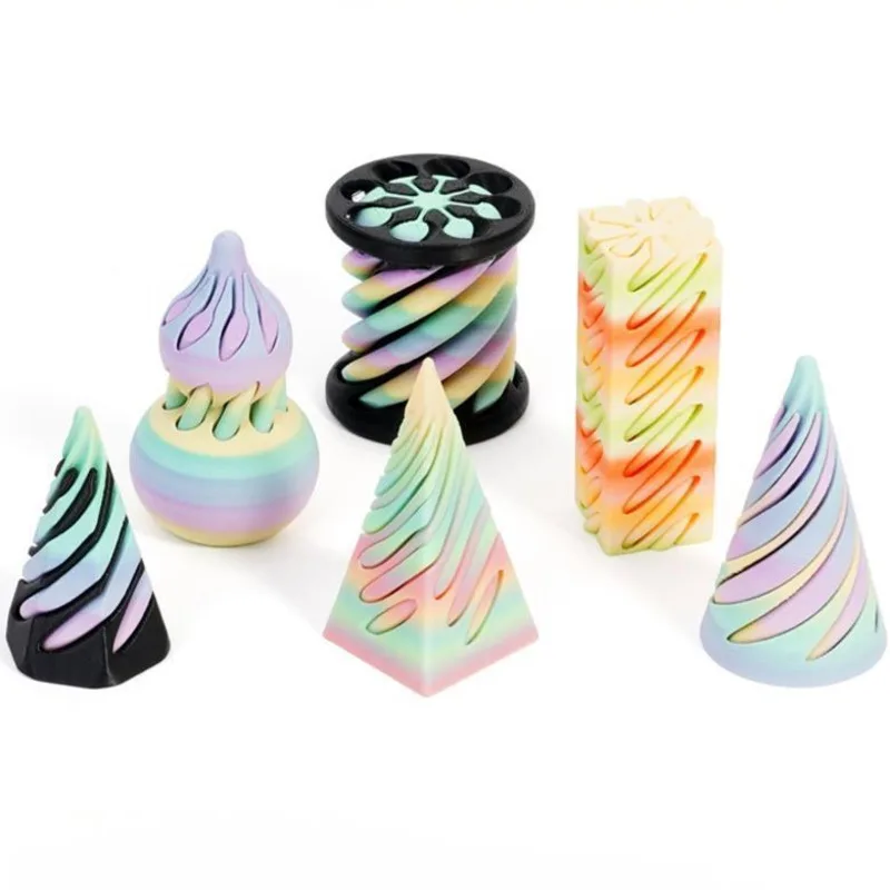 

3D печатная спиральная конусная пирамида, спиральная скульптура, 3D игрушка для снятия стресса, украшение, спиральный конус, игрушка для домашнего офиса, стола