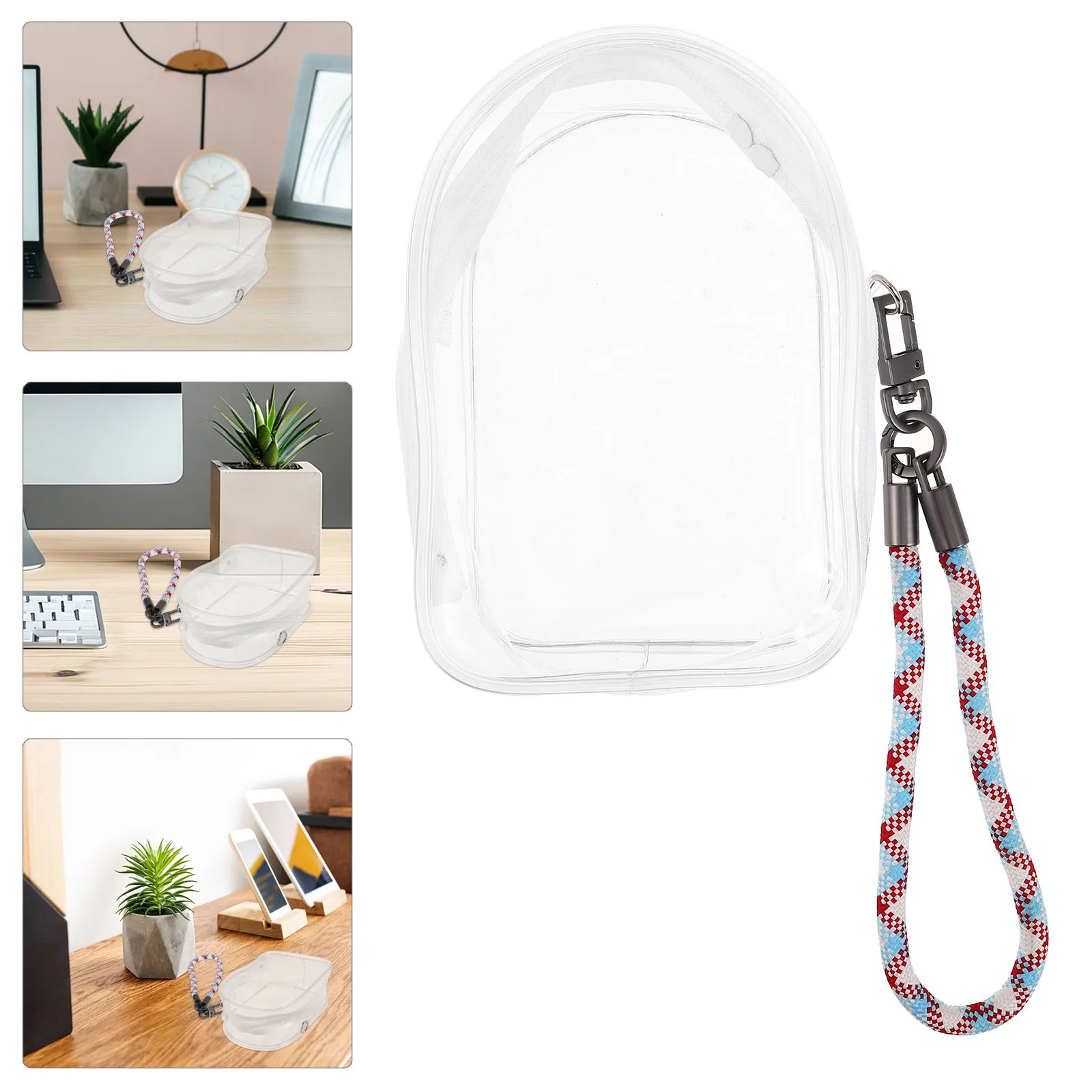 

Clear Display Bag Portable Zipper Storage Organizer For Pvc Figures Stuffed Animals Transparent Travel Case With Woven Strap