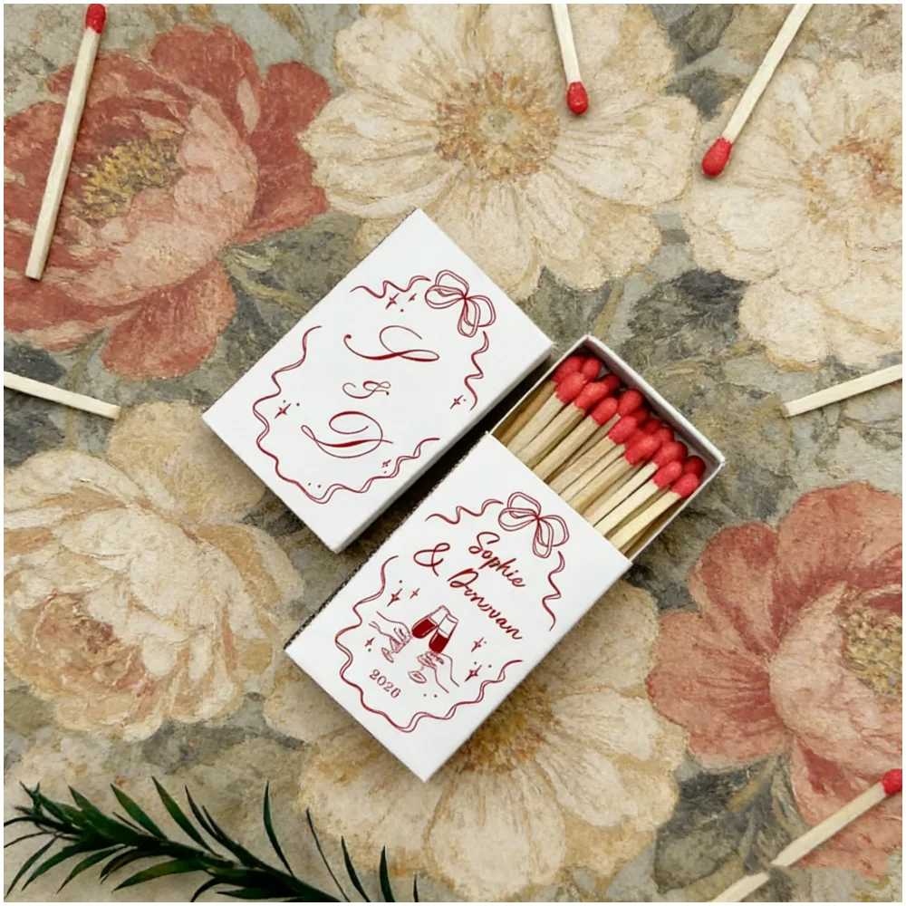 vintage-wedding-matchboxes-personalized-ribbon-cocktail-favors-custom-monogram-guest-gifts